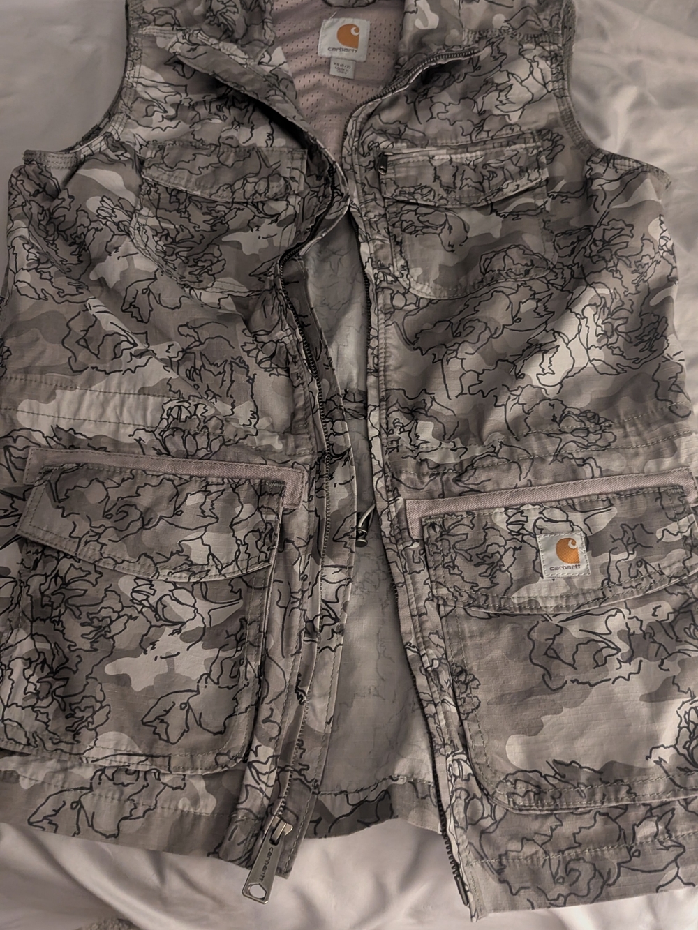 Carhartt Women's Gray Camo Utility Vest Ripstop Jacket